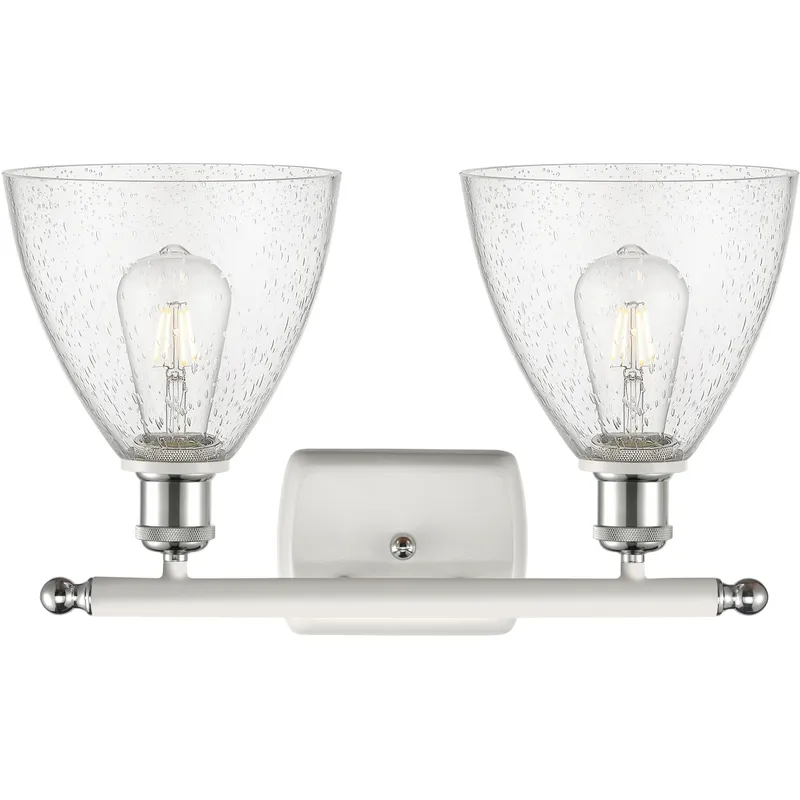 Ballston Ballston Dome LED 18 inch White and Polished Chrome Bath Vanity Light Wall Light in Seedy Glass
