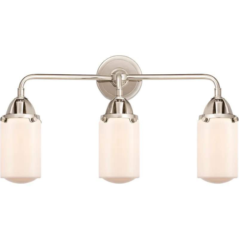 Nouveau 2 Dover LED 23 inch Polished Nickel Bath Vanity Light Wall Light in Matte White Glass