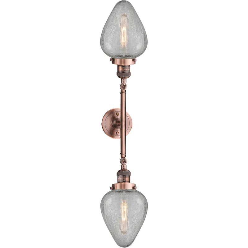 Franklin Restoration Geneseo 2 Light 17 inch Antique Copper Bath Vanity Light Wall Light, Franklin Restoration
