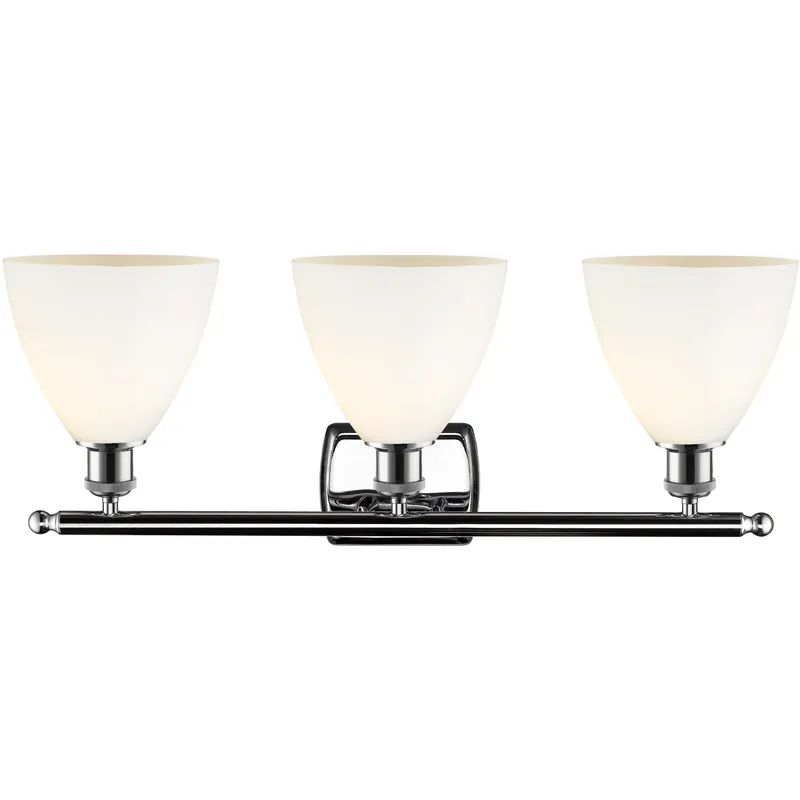 Ballston Ballston Dome LED 28 inch Polished Chrome Bath Vanity Light Wall Light in Matte White Glass