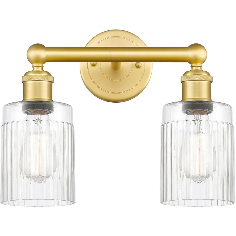 Hadley 2 Light 13.5 inch Satin Gold Bath Vanity Light Wall Light in Clear