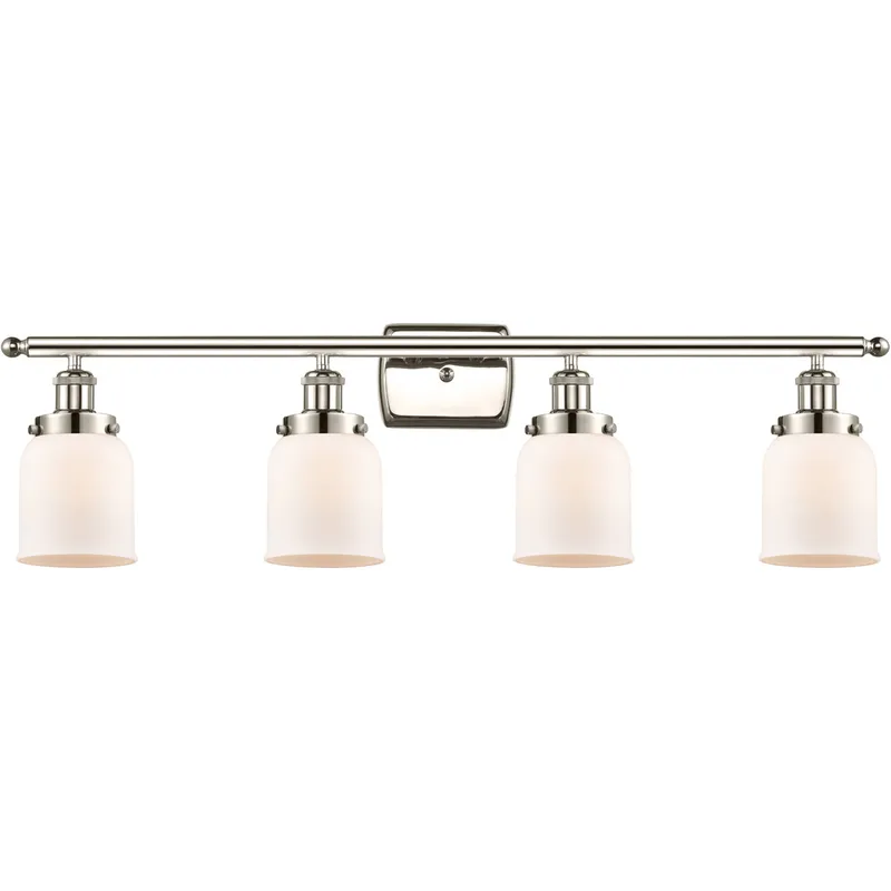 Ballston Small Bell LED 36 inch Polished Nickel Bath Vanity Light Wall Light in Matte White Glass