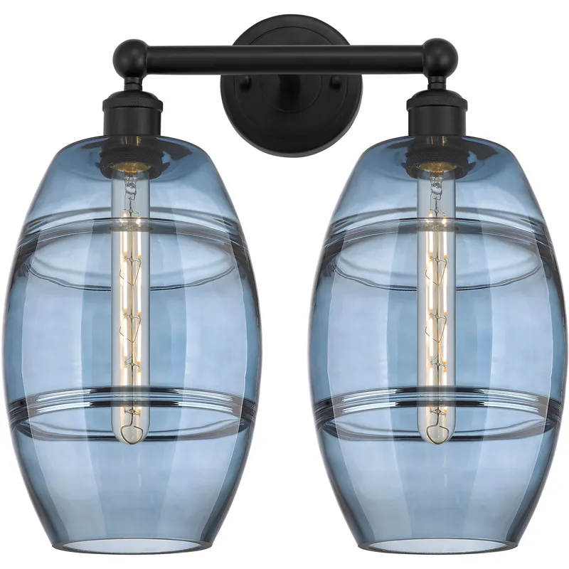 Edison Vaz 2 Light 17 inch Matte Black Bath Vanity Light Wall Light