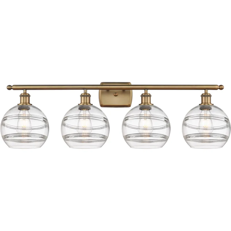 Ballston Rochester 4 Light 38 inch Brushed Brass Bath Vanity Light Wall Light