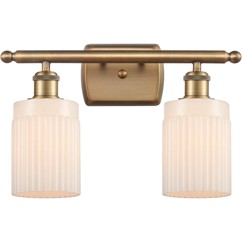 Ballston Hadley LED 16 inch Brushed Brass Bath Vanity Light Wall Light in Matte White Glass, Ballston