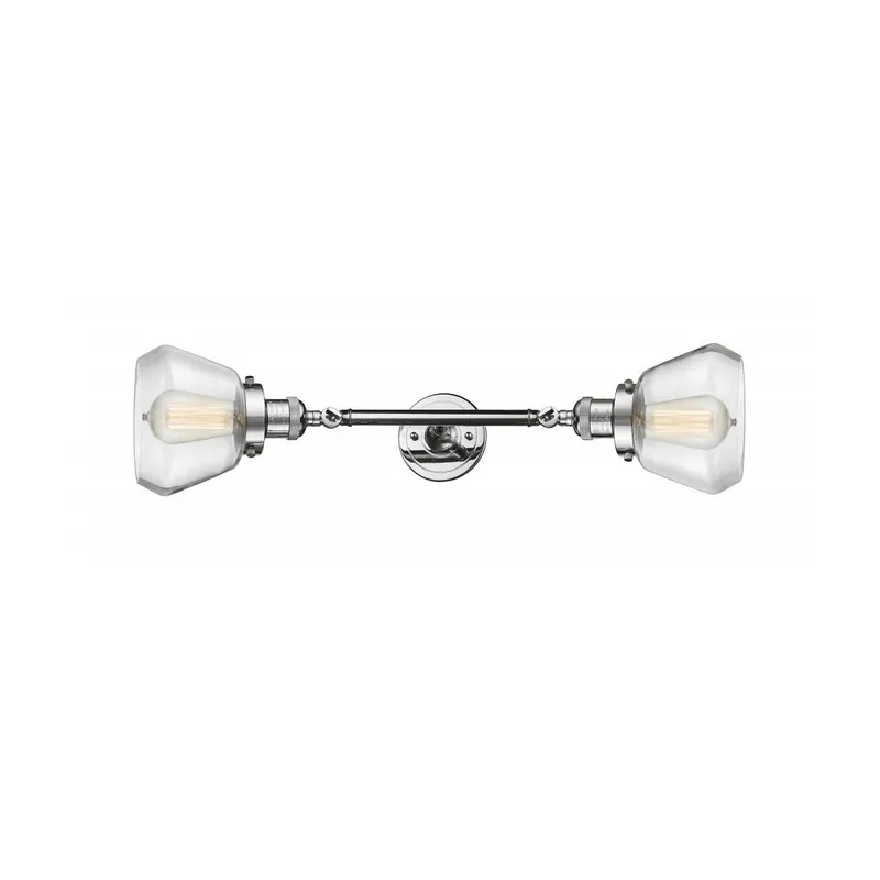 Franklin Restoration Fulton 2 Light 7 inch Polished Chrome Bath Vanity Light Wall Light in Clear Glass, Franklin Restoration