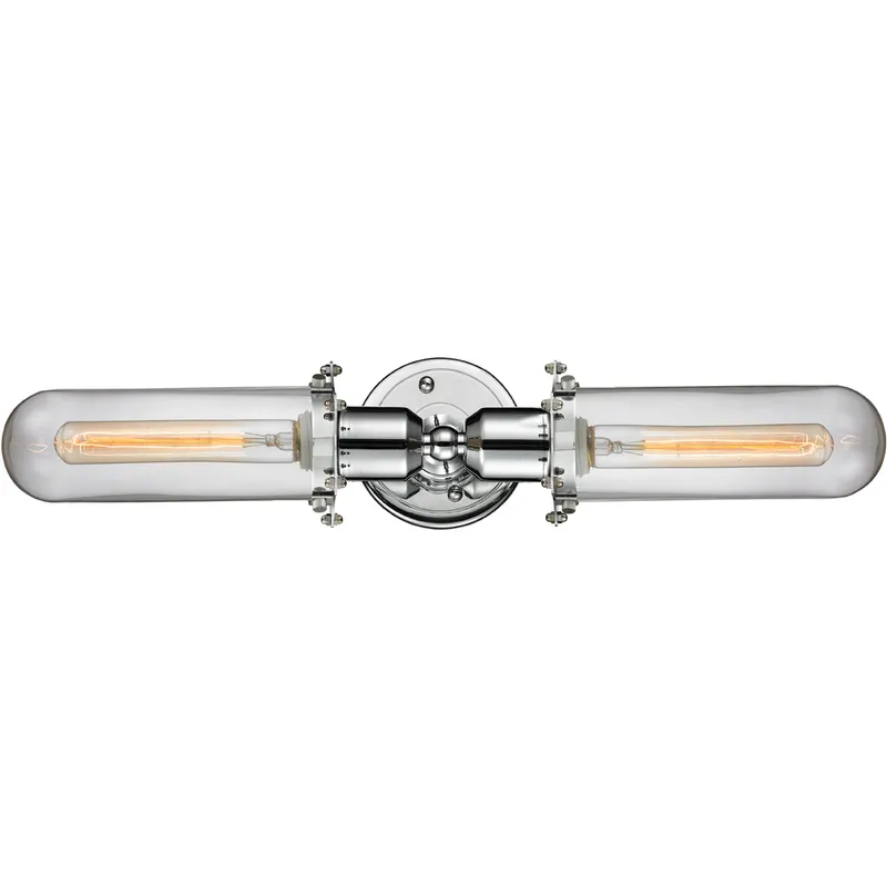 Austere Centri LED 22 inch Polished Chrome Bath Vanity Light Wall Light in Clear Glass, Austere