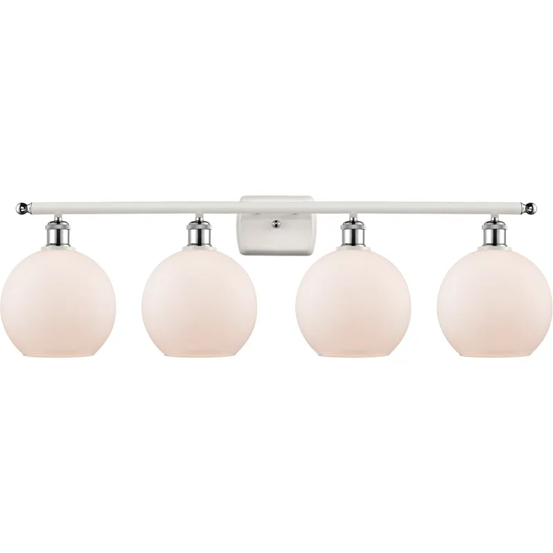 Ballston Athens 4 Light 36 inch White and Polished Chrome Bath Vanity Light Wall Light