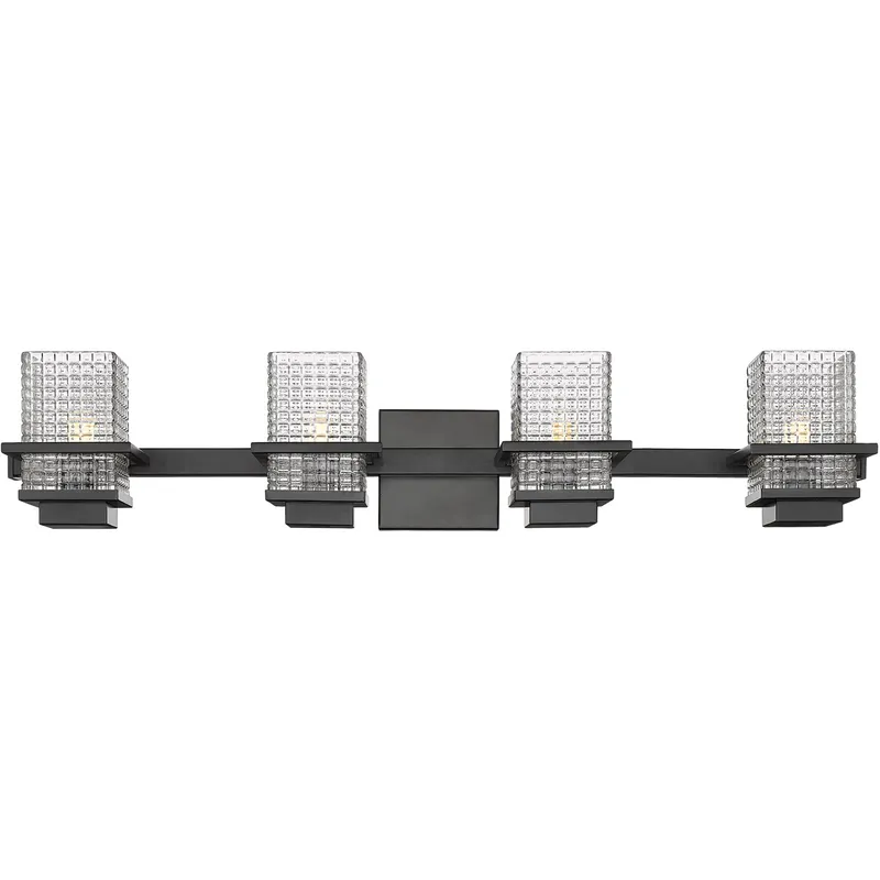 Wellfleet 4 Light 33 inch Matte Black Bath Vanity Light Wall Light in Incandescent