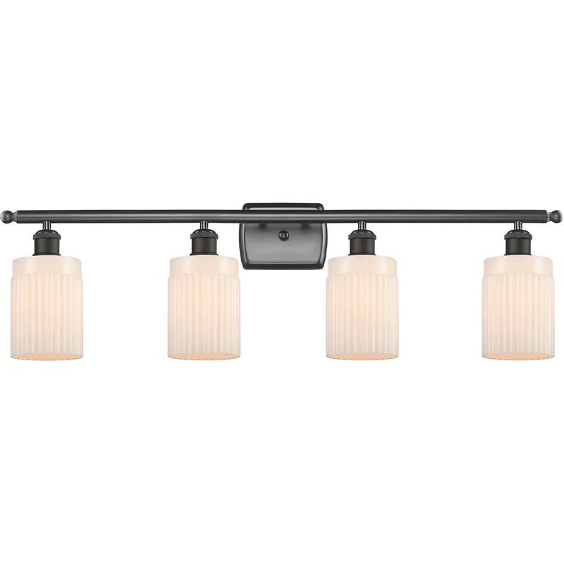 Ballston Hadley LED 36 inch Oil Rubbed Bronze Bath Vanity Light Wall Light in Matte White Glass, Ballston