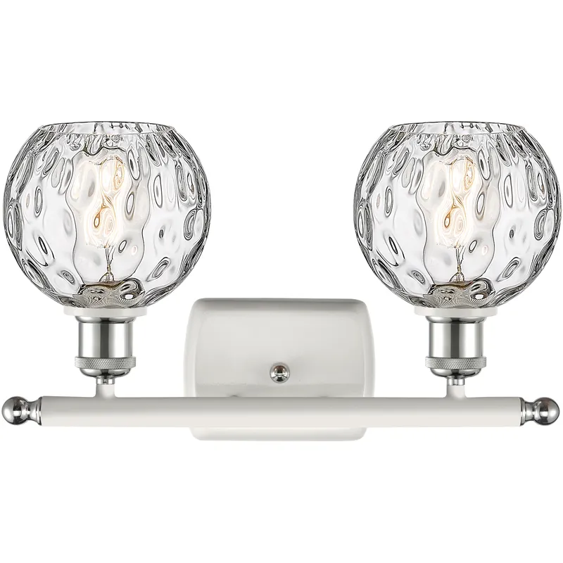 Ballston Athens Water Glass LED 16 inch White and Polished Chrome Bath Vanity Light Wall Light