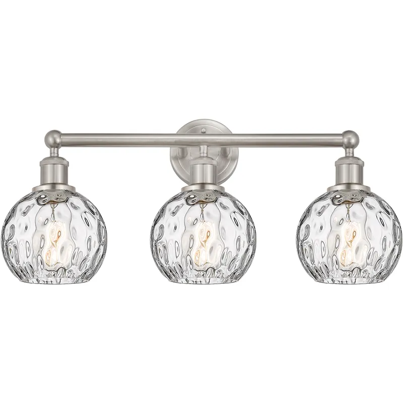 Edison Athens Water Glass 3 Light 24 inch Brushed Satin Nickel Bath Vanity Light Wall Light