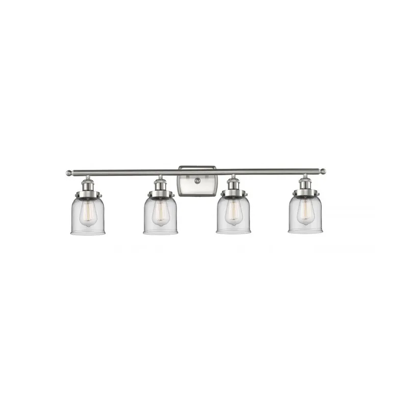 Ballston Small Bell LED 36 inch Brushed Satin Nickel Bath Vanity Light Wall Light in Clear Glass, Ballston