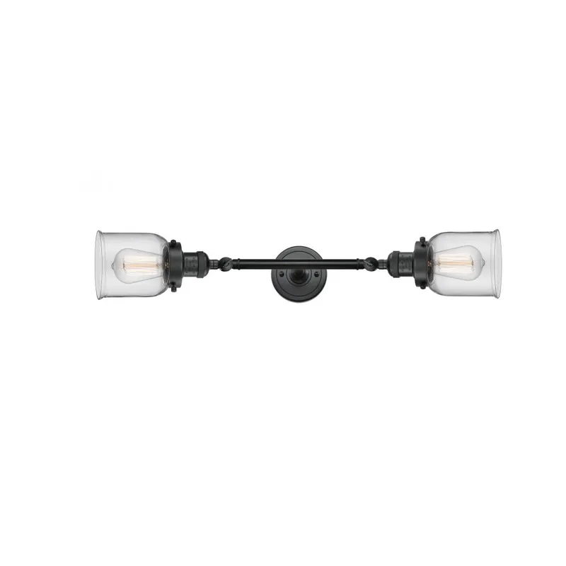 Franklin Restoration Small Bell LED 5 inch Matte Black Bath Vanity Light Wall Light in Clear Glass, Franklin Restoration