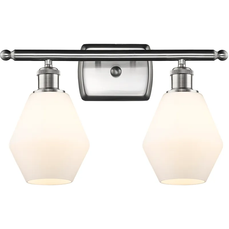 Ballston Cindyrella LED 16 inch Brushed Satin Nickel Bath Vanity Light Wall Light in Matte White Glass