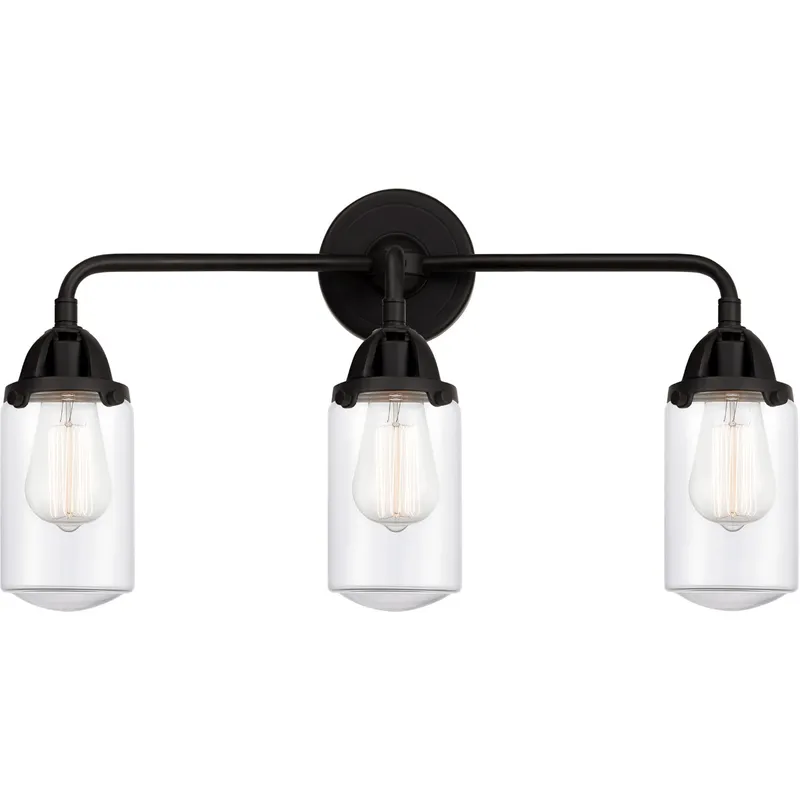 Nouveau 2 Dover LED 23 inch Matte Black Bath Vanity Light Wall Light in Clear Glass