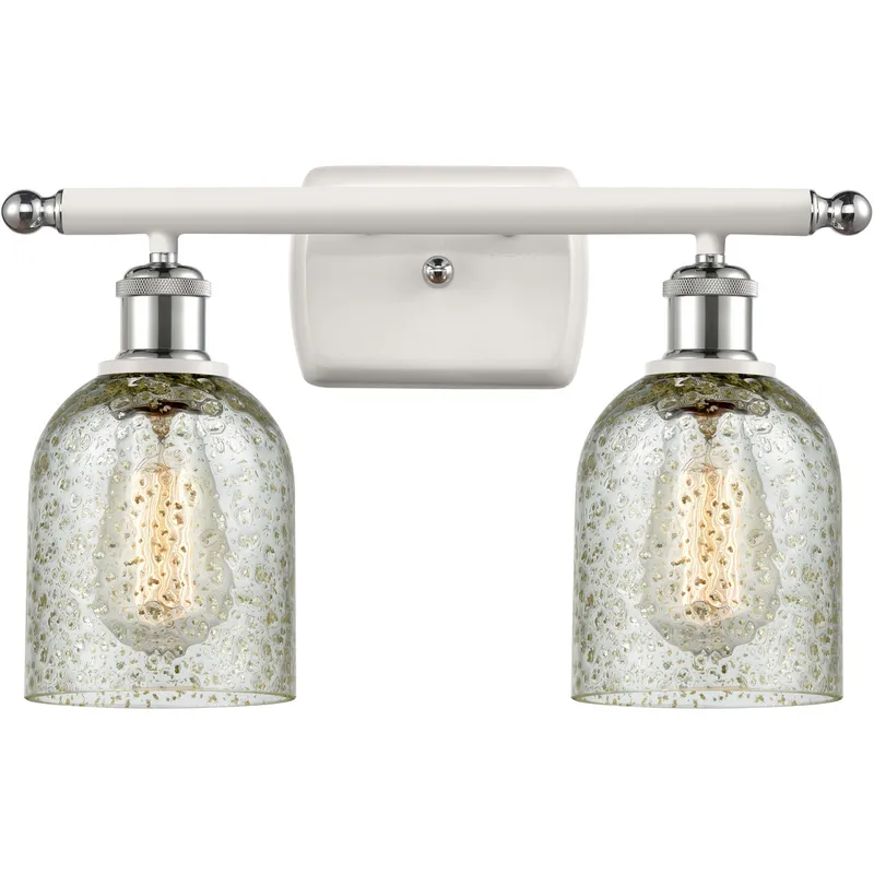 Ballston Caledonia LED 16 inch White and Polished Chrome Bath Vanity Light Wall Light in Mica Glass, Ballston