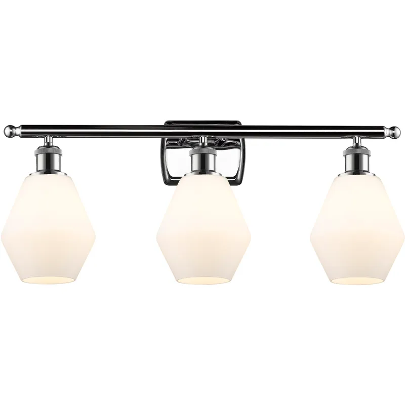 Ballston Cindyrella 3 Light 26 inch Polished Chrome Bath Vanity Light Wall Light in Incandescent, Matte White Glass