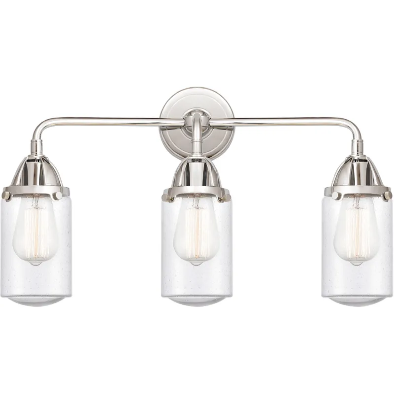 Nouveau 2 Dover LED 23 inch Polished Chrome Bath Vanity Light Wall Light in Seedy Glass