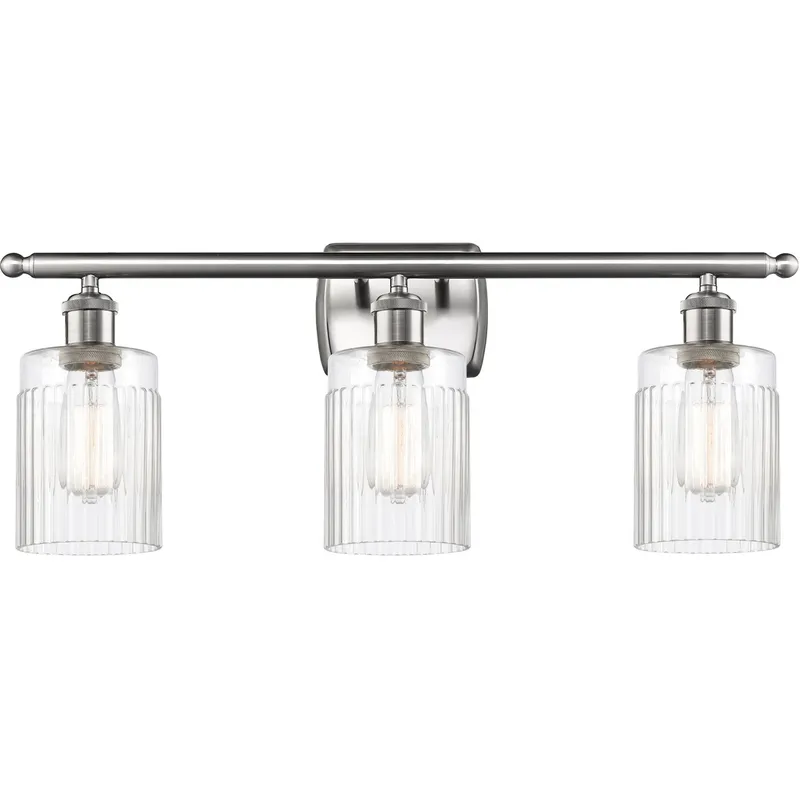 Ballston Hadley 3 Light 26 inch Brushed Satin Nickel Bath Vanity Light Wall Light in Clear Glass, Ballston