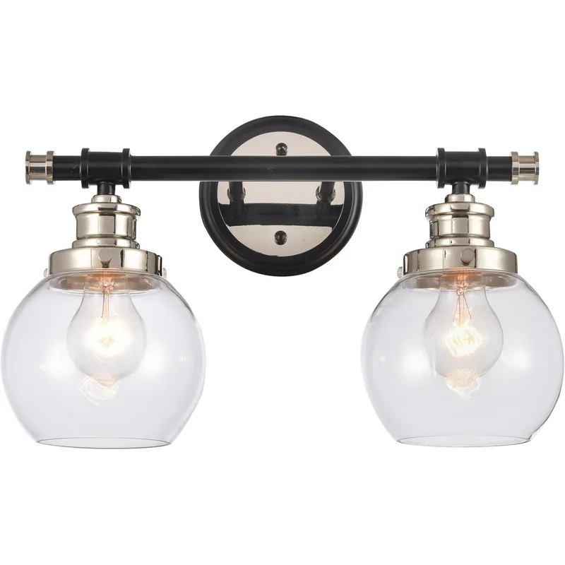 Saybrook LED 16.25 inch Black Polished Nickel Bath Vanity Light Wall Light in Clear Glass