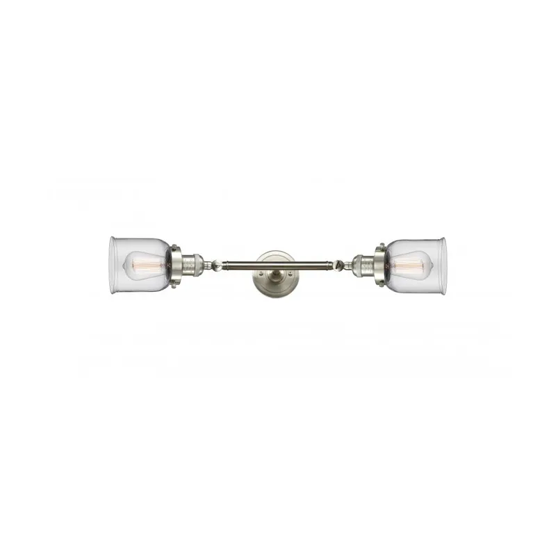 Franklin Restoration Small Bell LED 5 inch Brushed Satin Nickel Bath Vanity Light Wall Light in Clear Glass, Franklin Restoration