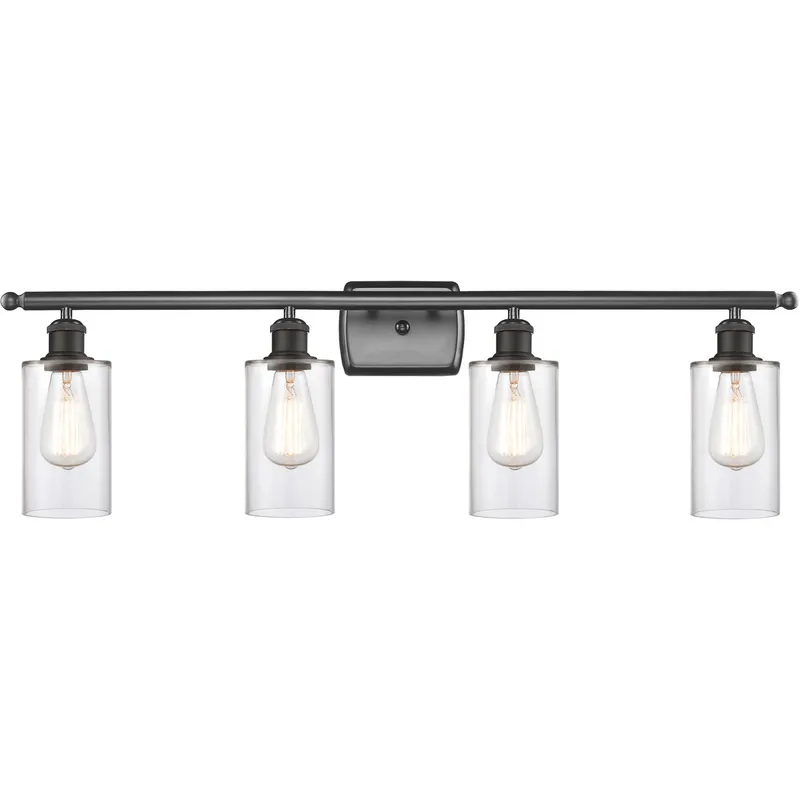 Ballston Clymer LED 36 inch Oil Rubbed Bronze Bath Vanity Light Wall Light in Clear Glass, Ballston
