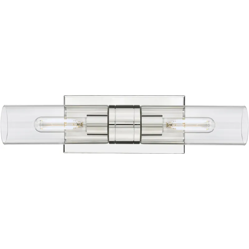 Ballston Urban 2 Light 18 inch Polished Nickel Bath Vanity Light Wall Light in Clear Glass