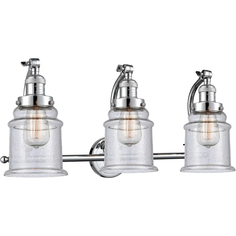 Franklin Restoration Canton LED 28 inch Polished Chrome Bath Vanity Light Wall Light in Seedy Glass, Franklin Restoration