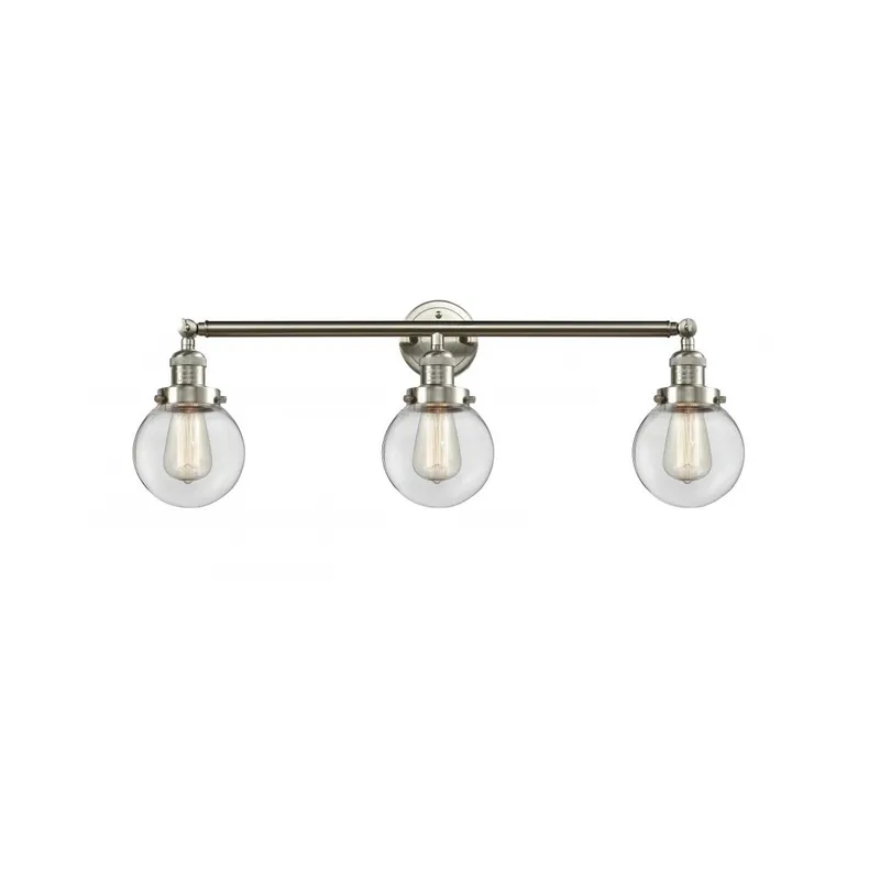 Franklin Restoration Beacon LED 30 inch Brushed Satin Nickel Bath Vanity Light Wall Light in Clear Glass, Franklin Restoration