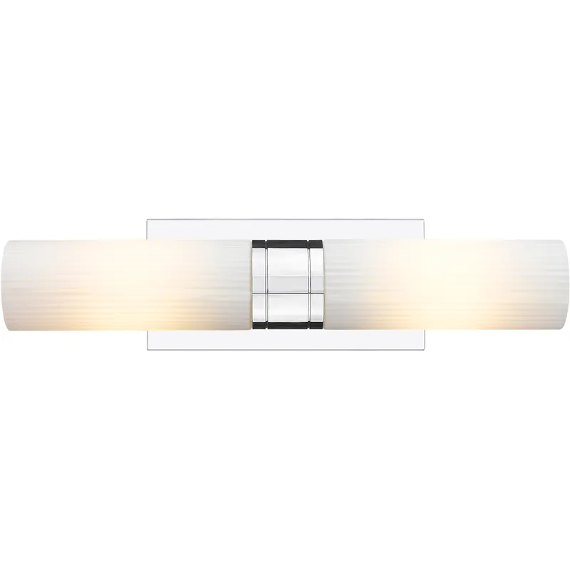 Ballston Urban 2 Light 18 inch Polished Chrome Bath Vanity Light Wall Light in Striped White Glass