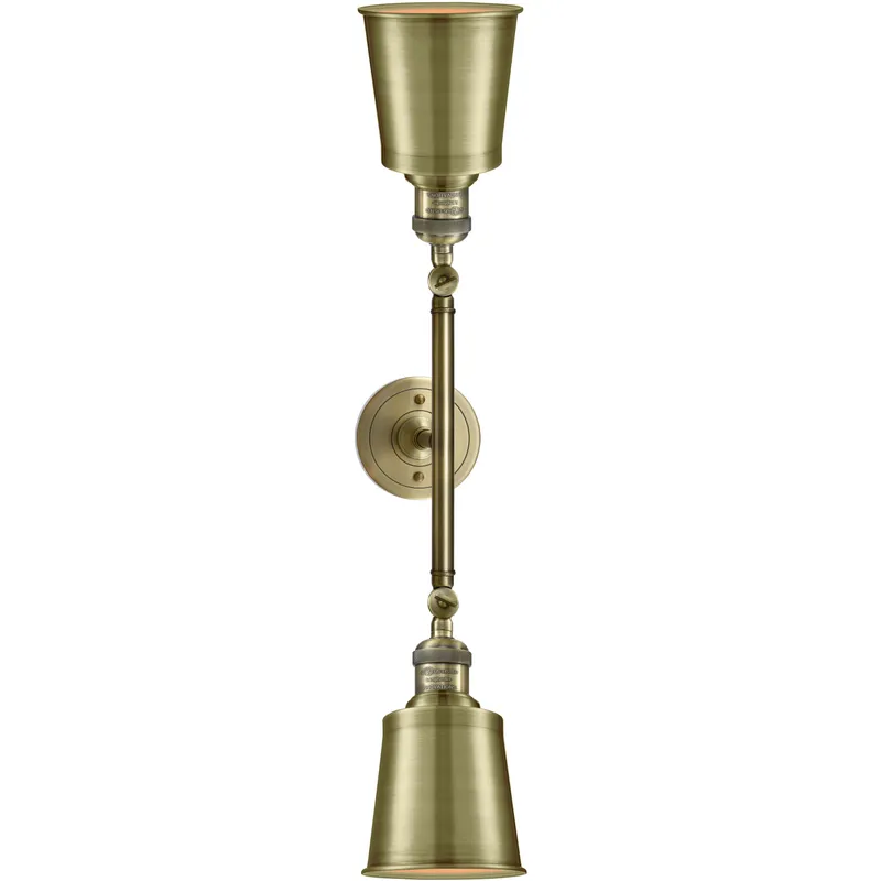 Franklin Restoration Addison 2 Light 16 inch Antique Brass Bath Vanity Light Wall Light in Incandescent, Franklin Restoration