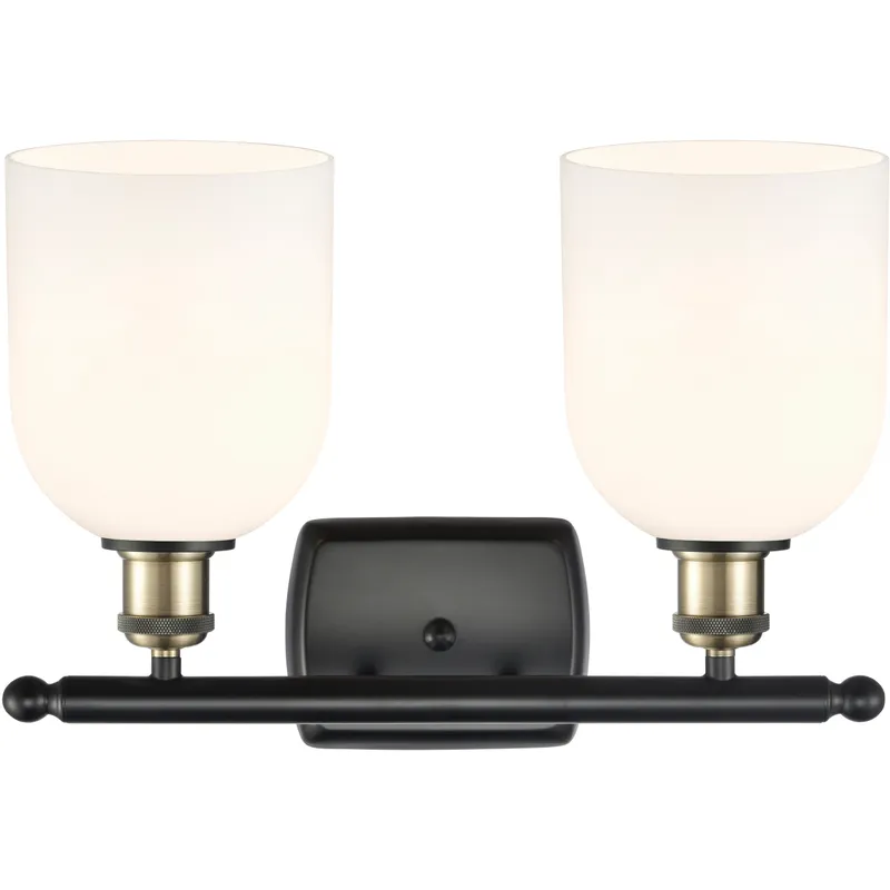 Ballston Bella 2 Light 15.5 inch Black Antique Brass Bath Vanity Light Wall Light