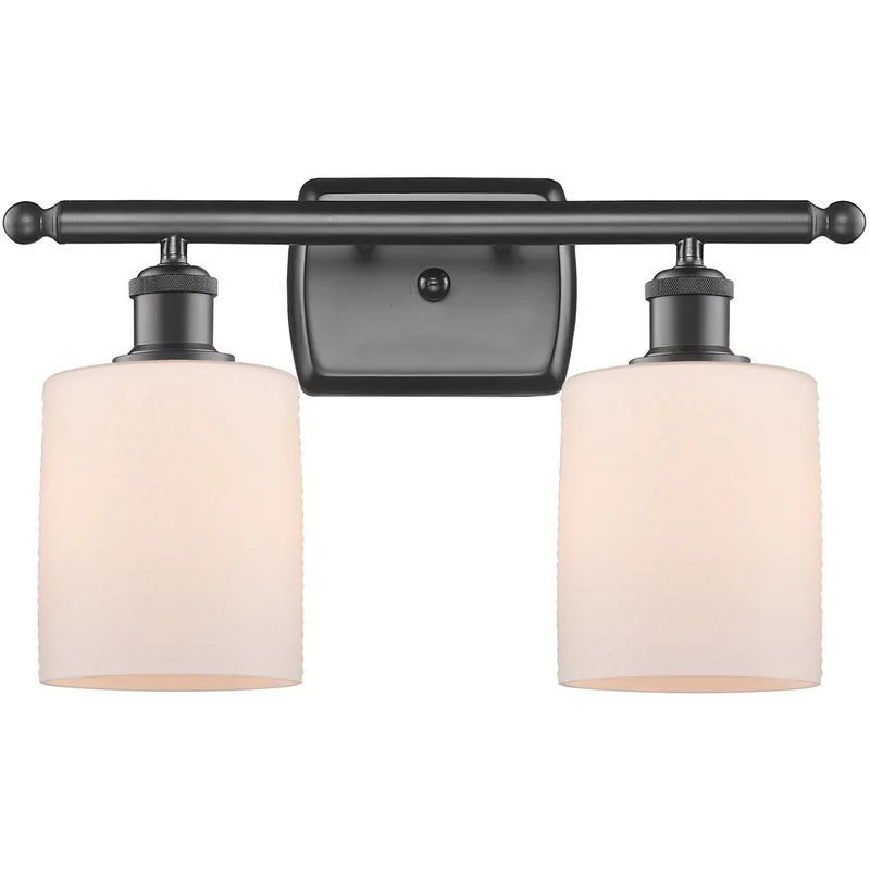 Ballston Cobbleskill LED 16 inch Oil Rubbed Bronze Bath Vanity Light Wall Light in Matte White Glass, Ballston