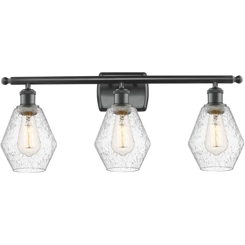 Ballston Cindyrella LED 26 inch Matte Black Bath Vanity Light Wall Light in Seedy Glass