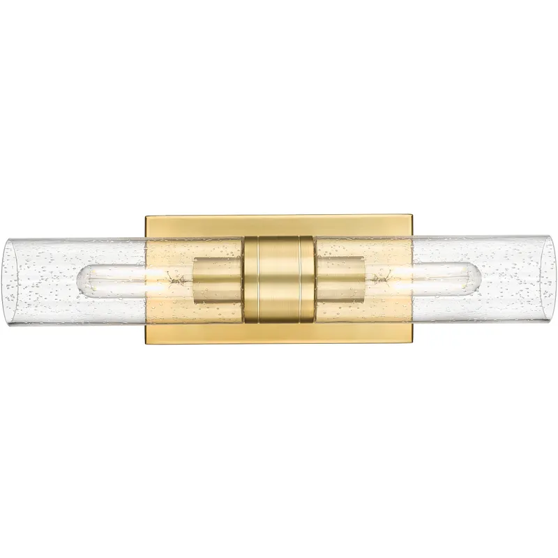 Ballston Urban 2 Light 18 inch Satin Gold Bath Vanity Light Wall Light in Seedy Glass