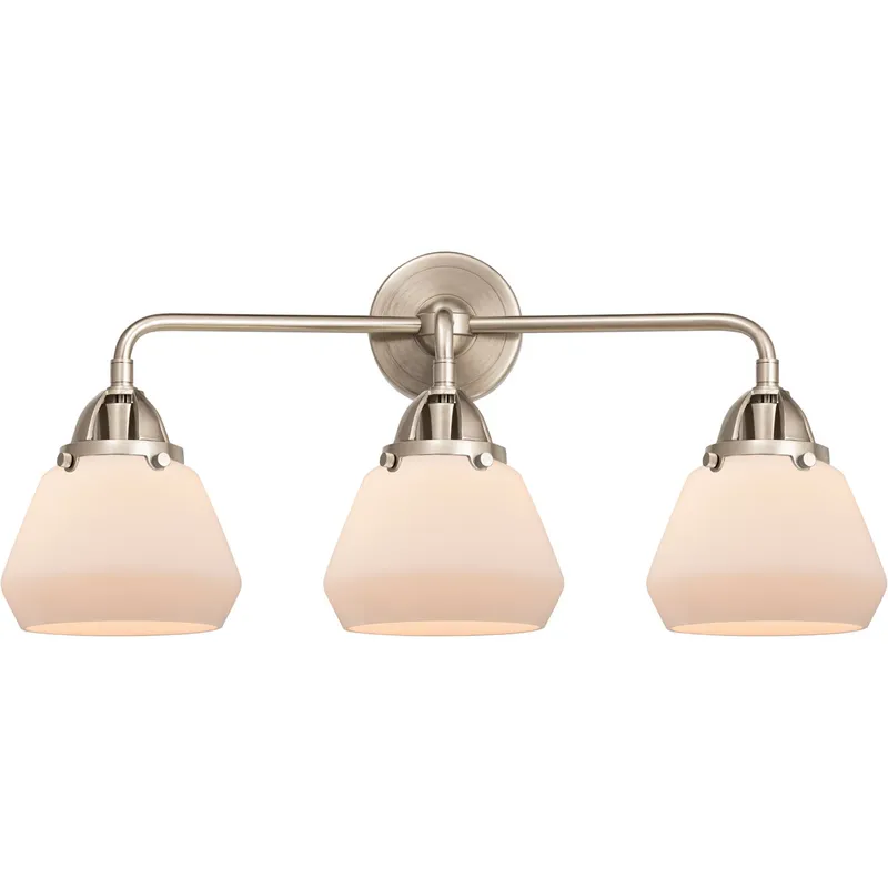 Nouveau 2 Fulton LED 24.75 inch Black Polished Nickel Bath Vanity Light Wall Light in Matte White Glass
