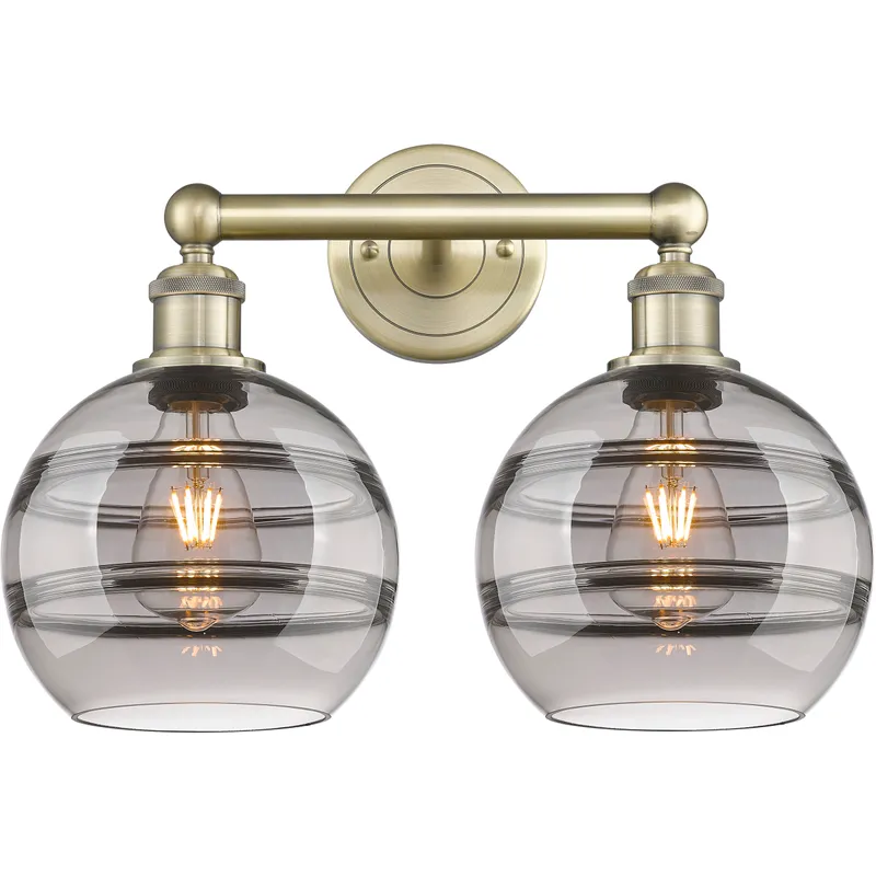 Edison Rochester 2 Light 17 inch Antique Brass Bath Vanity Light Wall Light