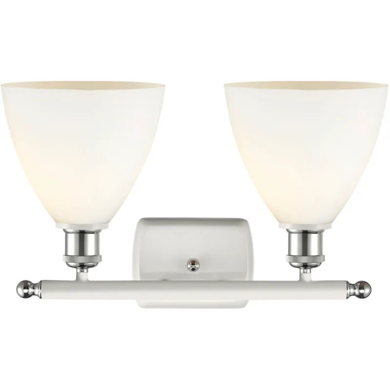 Ballston Ballston Dome LED 18 inch White and Polished Chrome Bath Vanity Light Wall Light in Matte White Glass