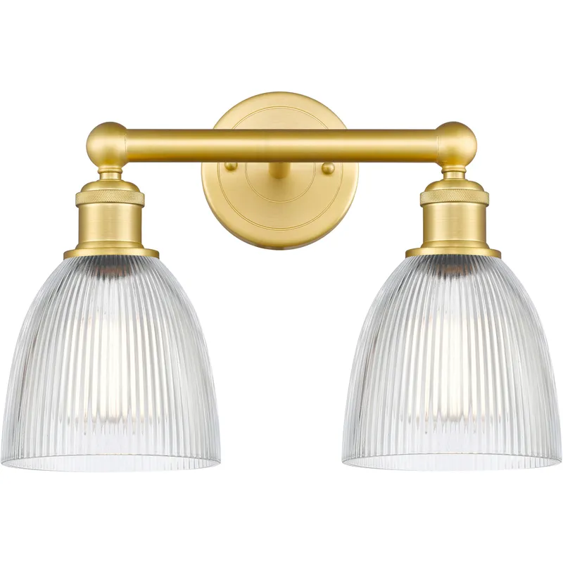 Castile 2 Light 15 inch Satin Gold Bath Vanity Light Wall Light in Clear