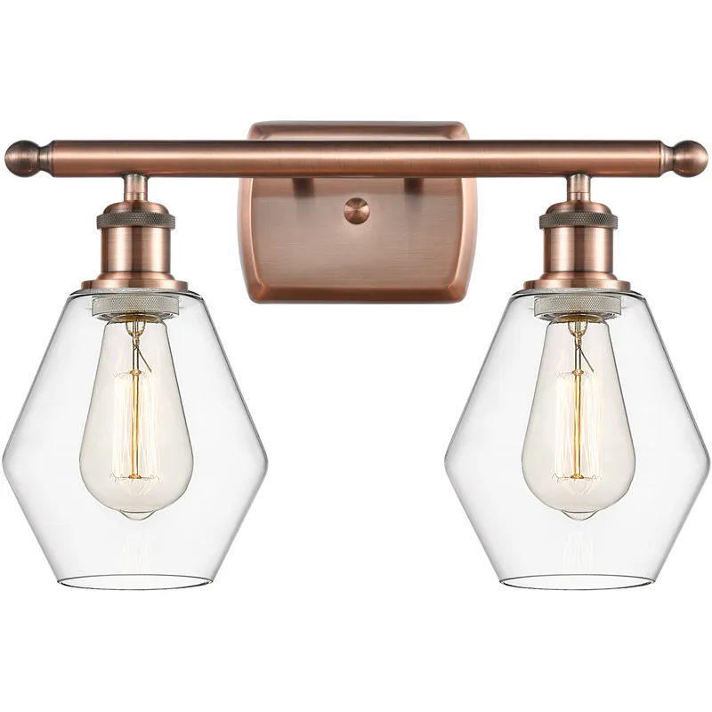 Ballston Cindyrella LED 16 inch Antique Copper Bath Vanity Light Wall Light in Clear Glass