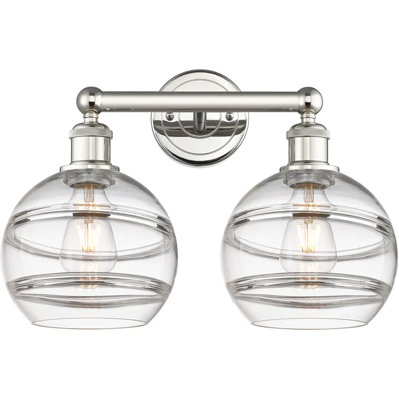 Edison Rochester 2 Light 17 inch Polished Nickel Bath Vanity Light Wall Light