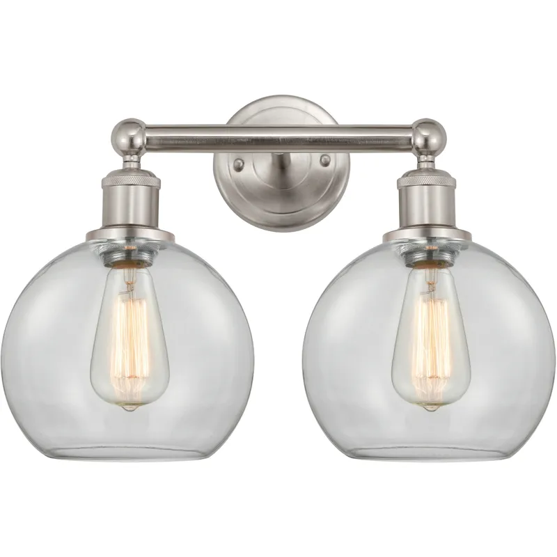 Athens 2 Light 17 inch Satin Nickel Bath Vanity Light Wall Light in Clear