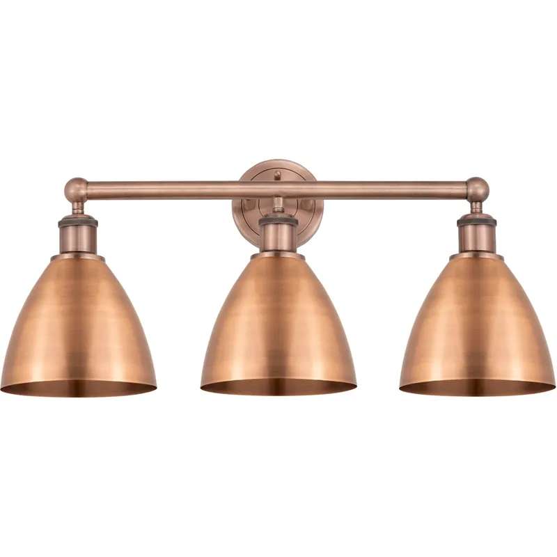 Metal Bristol 3 Light 25.5 inch Antique Copper Bath Vanity Light Wall Light