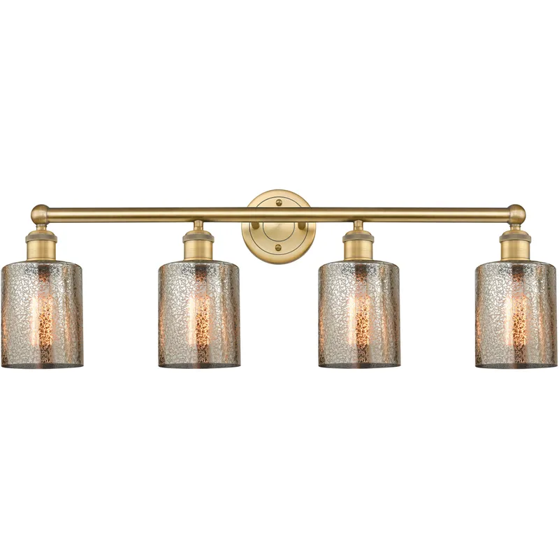 Cobbleskill 4 Light 32 inch Brushed Brass Bath Vanity Light Wall Light in Mercury