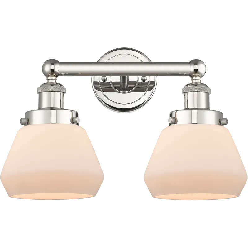Fulton 2 Light 15.5 inch Polished Nickel Bath Vanity Light Wall Light in Matte White