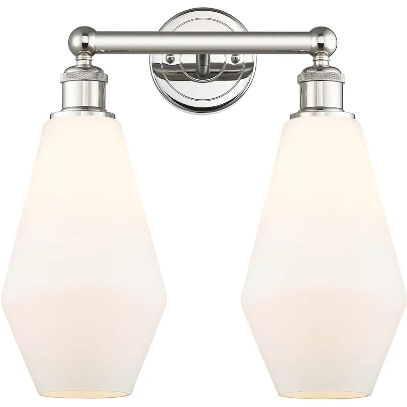 Cindyrella 2 Light 16 inch Polished Nickel Bath Vanity Light Wall Light in Cased Matte White