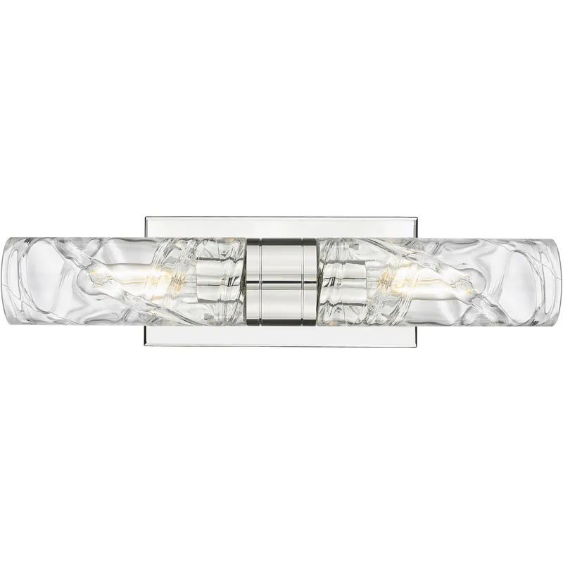 Ballston Urban 2 Light 18 inch Polished Nickel Bath Vanity Light Wall Light in Deco Swirl Glass