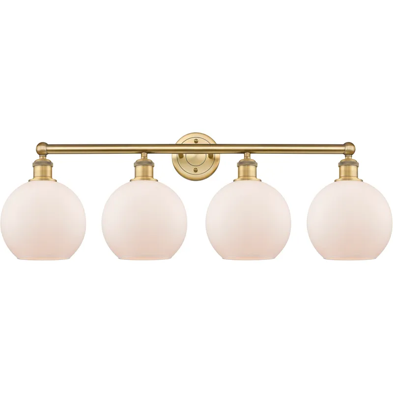 Athens 4 Light 35 inch Brushed Brass Bath Vanity Light Wall Light in Matte White