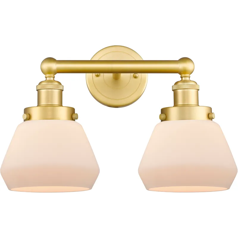 Fulton 2 Light 15.5 inch Satin Gold Bath Vanity Light Wall Light in Matte White